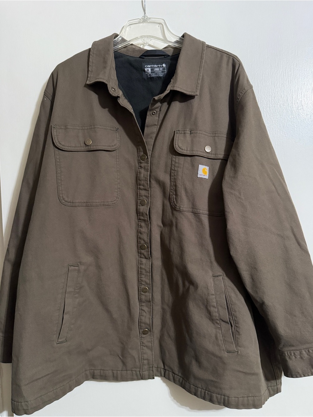 Carhartt Women's Rugged Flex® Loose Fit Canvas Fleece-Lined Shirt Jac